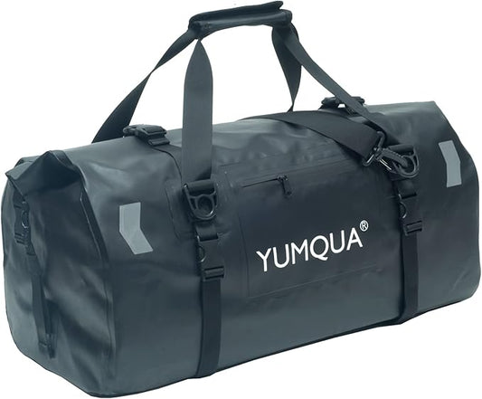 YUMQUA Waterproof Duffel Bag, Motorcycle Duffle Bag, Heavy Duty Roll Top Large Dry Bags Waterproof with Durable Straps & Handle for Travel Outdoor Boating Rafting Kayaking Camping Paddle boarding