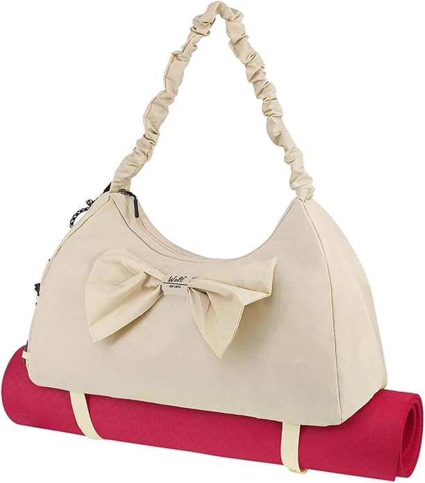 WOLT Gym Bag For Women, Yoga Mat Bag with Shoes Compartment, Wet Pocket and Water Bottle Pocket
