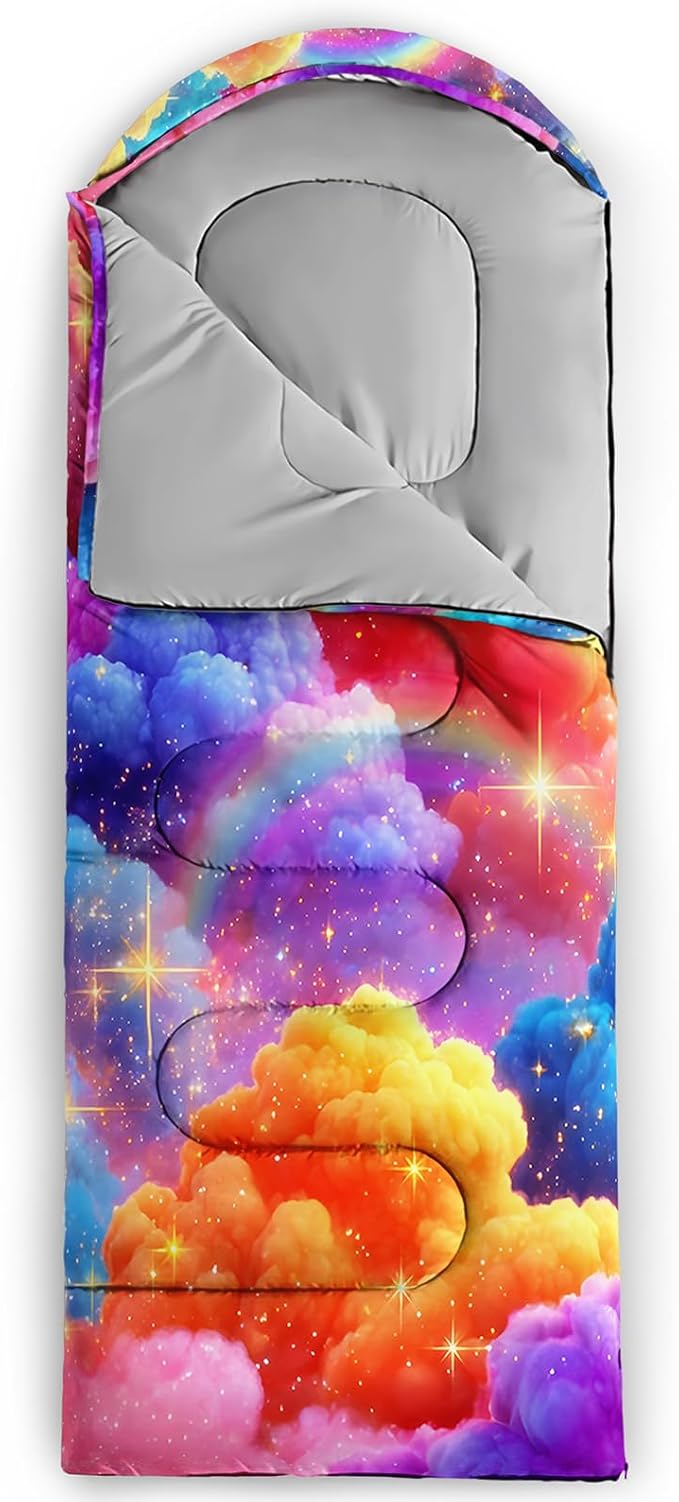 QOOMO Camping Sleeping Bags,3 Season Warm & Cool Weather,Lightweight,Waterproof Sleeping Bags for Adults & Kids,Traveling,and Outdoors,Camping Gear Equipment