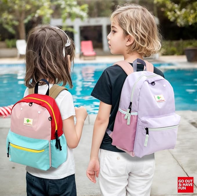 atgark Kids Backpacks, Unisex, Purple, 15" H, 1L, Modern, Animal Theme, 6-9 Years, Elementary School, Travel, 1.9" W x 0.78" D