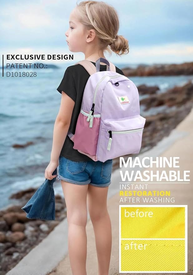 atgark Kids Backpacks, Unisex, Purple, 15" H, 1L, Modern, Animal Theme, 6-9 Years, Elementary School, Travel, 1.9" W x 0.78" D