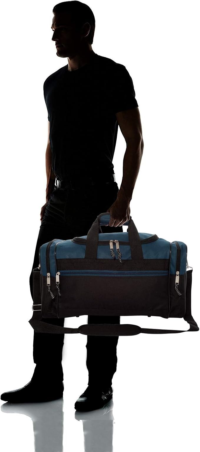 DALIX 17" Blank Duffle Bag Duffel Bag Travel Size Sports Durable Gym Bag