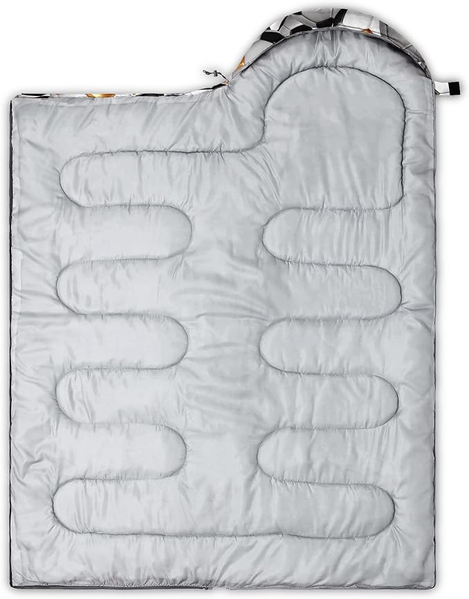 QOOMO Camping Sleeping Bags,3 Season Warm & Cool Weather,Lightweight,Waterproof Sleeping Bags for Adults & Kids,Traveling,and Outdoors,Camping Gear Equipment