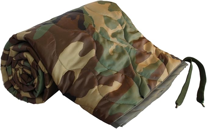 GRVCN Military Blanket - Camping Sleeping Bag with Zipper, Poncho Liner Thermal Insulated Blanket, Lightweight Portable Outdoor Hiking Survival Compression Carry Bag