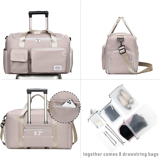 NPBAG Women Travel Duffel, Multi Functional Large Expandable Weekender Carry-on Tote, Gym Workout Overnight Bag, Mommy Hospital Bag for Labor and Delivery