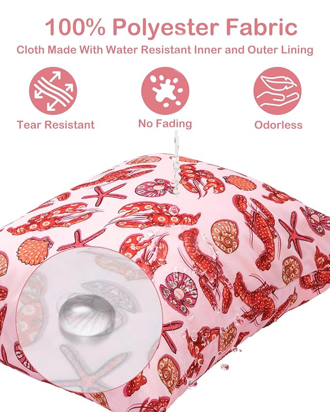 ALVABABY 2pcs Cloth Diaper Wet Dry Bags Waterproof Reusable with Two Zippered Pockets Travel Beach Pool Daycare Soiled Baby Items Yoga Gym Bag for Swimsuits or Wet Clothes 2LM23