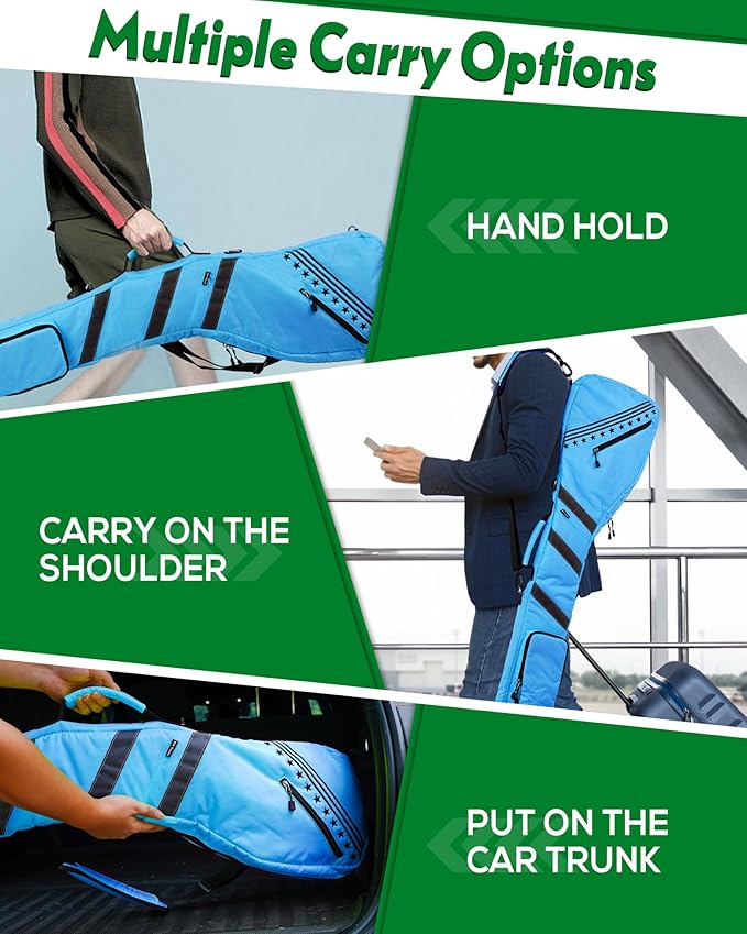 Big Teeth Golf Sunday Bag, Small Golf Bag Lightweight, Par 3 Golf Bag for A Few Clubs Driving Range, Practice with Carry Shoulder Strap Foldable Multi-Colour