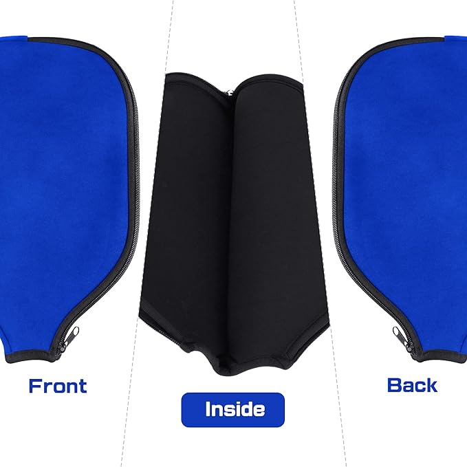 2 PCS Pickleball Paddle Covers, Durable Neoprene Universal 8.26 x 11.8Inch Zippered Racket Sleeve Storage Bag, Fits USAPA Standard Pickleball Racquets