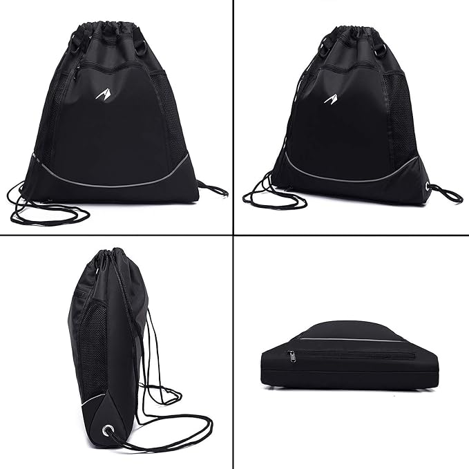 STAY GENT Drawstring Basketball Backpack for Boys, Foldable Soccer Backpack Gym Bag Sackpack Sports Sack with Detachable Ball Mesh Bag for Volleyball Baseball Yoga