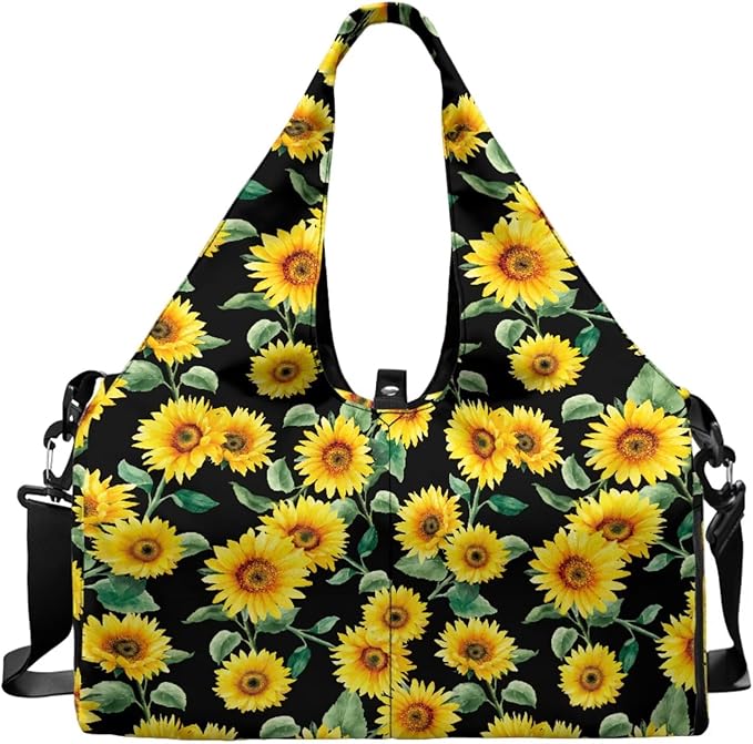 ZCFYGDX Yoga Gym Bag with Removable Adjustable Shoulder Strap, Shoe Compartment & Top Yoga Mat Holder 17.72x8.66x9.84in