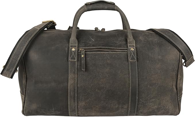 Leather Travel Duffle Bags for Men and Women cabin friendly Weekend Bag Sports Gym airplane carry on overnight duffel
