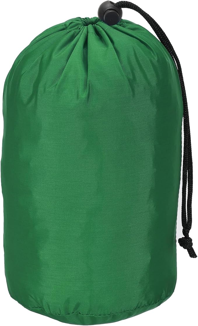PATIKIL Stuff Sack, 5 x 10 Inch Waterproof Outdoor Storage Sack Portable Drawstring Dust Flap Bag for Camping, Green