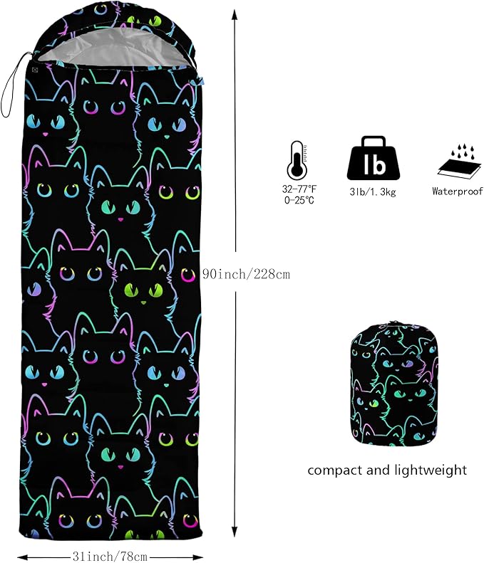 QOOMO Camping Sleeping Bags,3 Season Warm & Cool Weather,Lightweight,Waterproof Sleeping Bags for Adults & Kids,Traveling,and Outdoors,Camping Gear Equipment