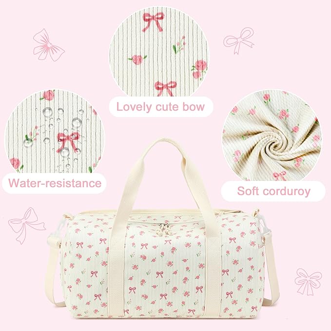 BTOOP Duffle Bag for Gym Sports Women Girls Workout Travel Bag Weekender with Shoe Compartment and Wet Pocket