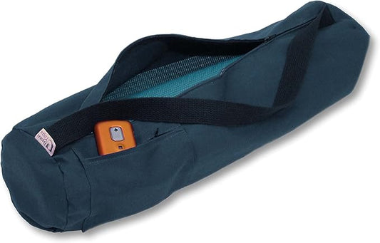 Premium Cotton Yoga Mat Bag with Shoulder Strap - Durable, Breathable and Lightweight Gym Bag to Carry the Standard or Extra Large Mat Sizes - Ideal for Yoga, Pilates & Fitness Equipment