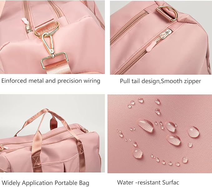 ZUEVI Sports Gym Duffel Bag for Men or Women Waterproof Weekender Travel Bag with Shoes Compartment Dry and Wet Separation for Training Swim Yoga(Black)