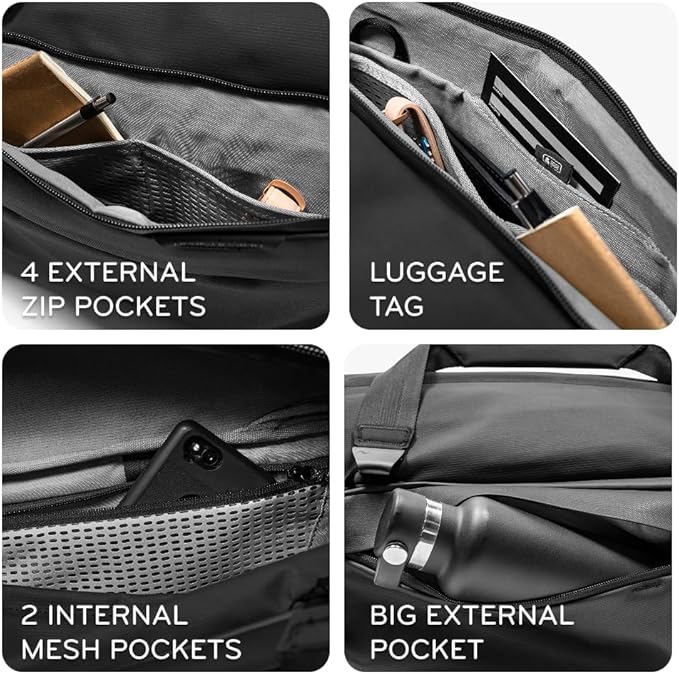 Peak Design Travel Duffel, Extra-Wide Single Zip Access, Weatherproof Shell, 4 External Pockets, Fits Packing Cubes & Camera Cubes, Ideal for Weekend Trips, Versatile Duffel Bag for Travel