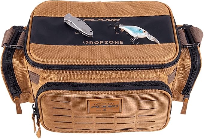 Plano Guide Series Tackle Bag | Premium Tackle Storage with No Slip Base and Included stows, Khaki with Brown and Black Trim