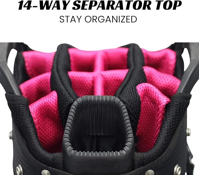 Majek Premium Ladies Black White Teal Pink 80s 1980s Retro Theme Golf Bag