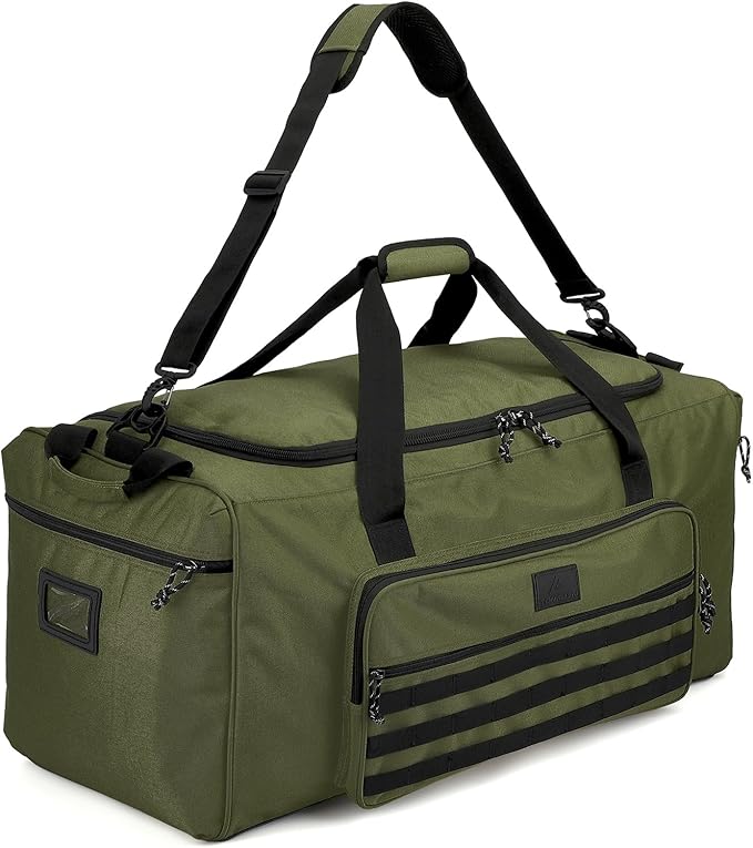 120L Extra Large Gym Duffle Bag for Men Women with Shoes Compartment Heavy Duty Tactical Sports Duffel Bag Big Football Baseball Basketball Soccer Hockey Team Equipment Bag, Green
