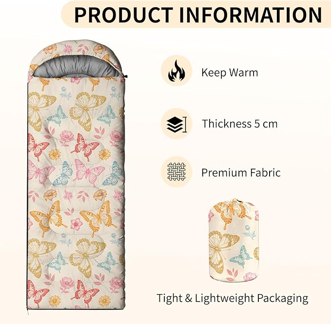 Camping Sleeping Bags, Lightweight Waterproof Sleeping Bag and Compact with Compression Sack for Outdoor