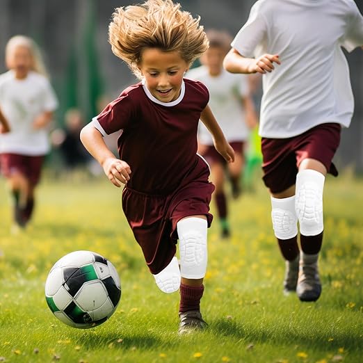 ZODEYI Wrestling Knee Pads Short Knee Sleeve, 2 Pcs Knee Compression Sleeve for Football, Basketball, Volleyball(White_L_2 Pcs)