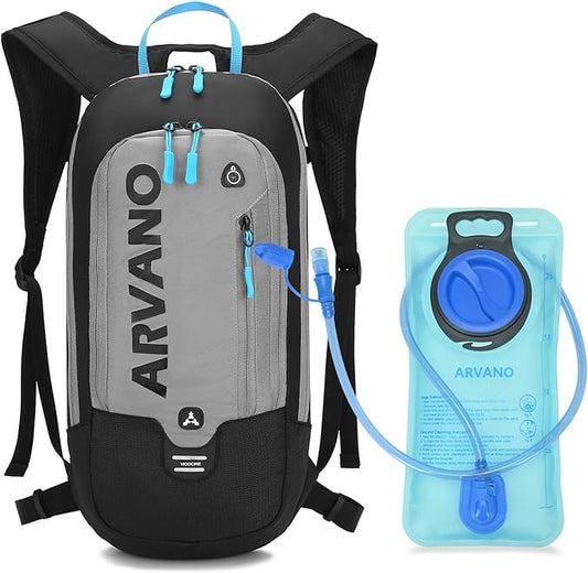 Arvano Hydration Backpack, Lightweight Hydration Pack with 2L Water Bladder, 6L Water Backpack for Men Women Cycling, Hiking, Mountain Biking, Skiing