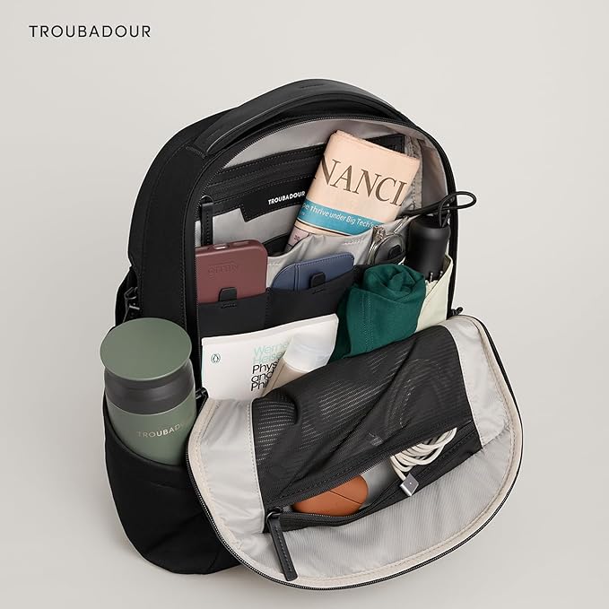 Troubadour Apex 4.0 Compact - 16L Premium Laptop Backpack - Ergonomic & Water Resistant - Designed for Work and Travel - Black