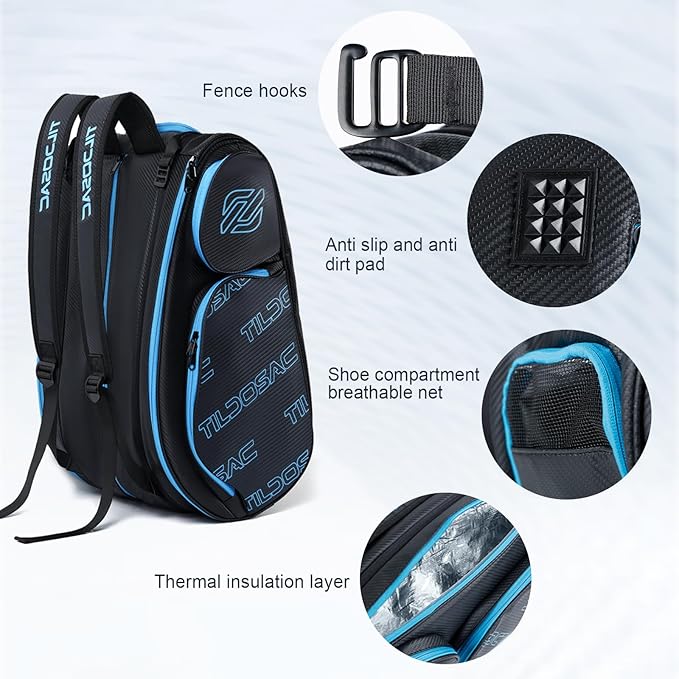 2-in-1 Detachable Pickleball & Padel Bag for Men Women | Thermal Foil Insulated Racket Compartment | Outdoor & Gym