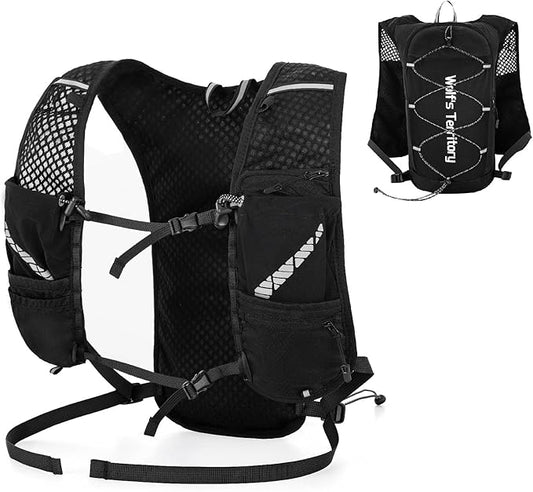 YAPJEB Hiking Hydration Vest Backpack 5L Lightweight with 2L Water Pack Bladder Daypack for Men Women Cycling, Running, Hiking and Biking (01 Black Only Vest 5L)