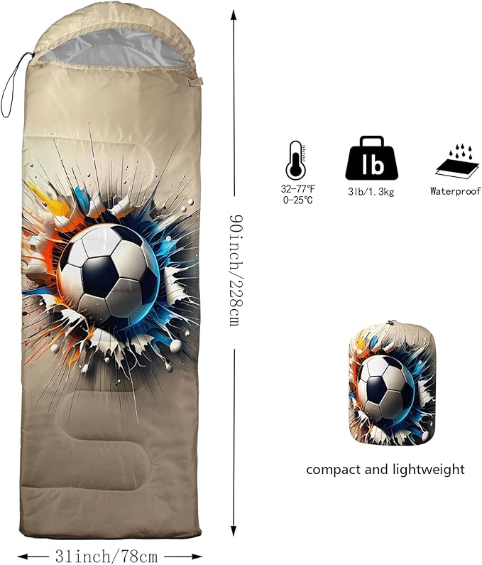 QOOMO Camping Sleeping Bags,3 Season Warm & Cool Weather,Lightweight,Waterproof Sleeping Bags for Adults & Kids,Traveling,and Outdoors,Camping Gear Equipment