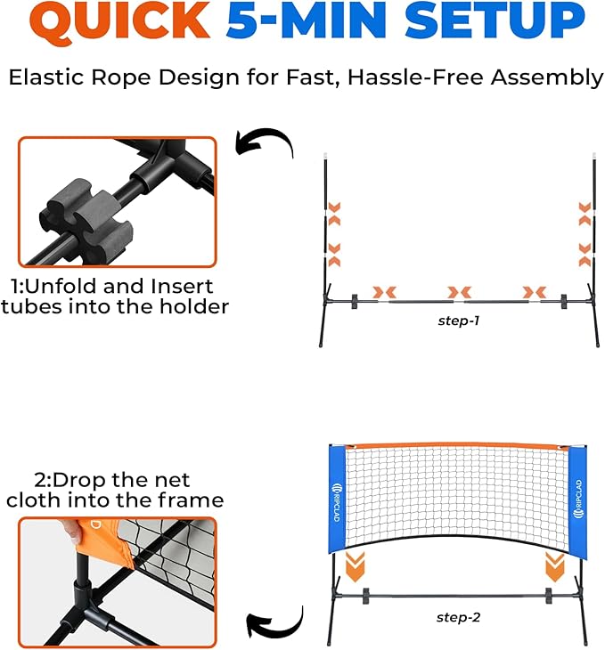 5ft Mini Pickleball Net Portable Outdoor & Indoor, Small Pickleball Dink Net for Practice, Easy to Set Up, Lightweight & Durable Design
