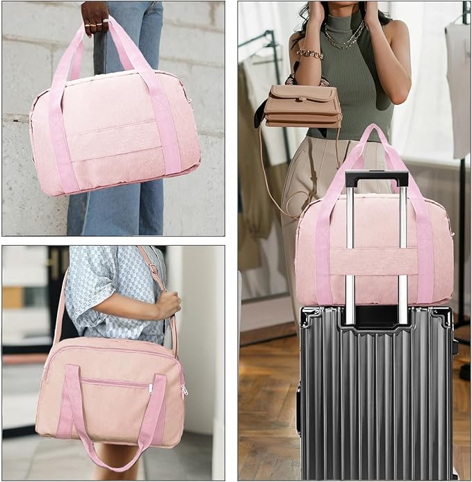 18" Small Carry on Bags for Airplanes with Laptop & Wet Compartment Underseat for Spirit Airlines Personal Item Travel Bag 18x14x8 in Duffle Gym Bag for Women Men