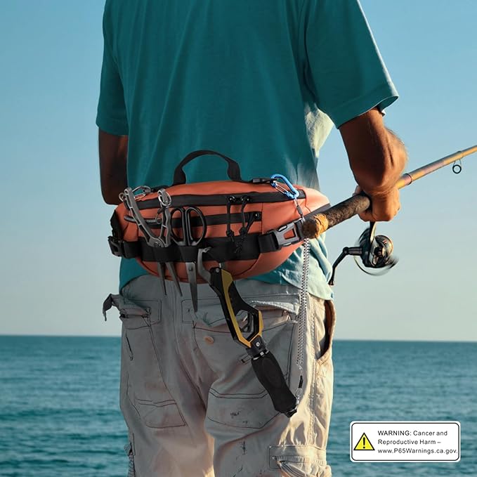 THKFISH Fishing Waist Pack, Fishing Tackle Bag Waterproof Fanny Pack for Women & Men Portable Sling Bag