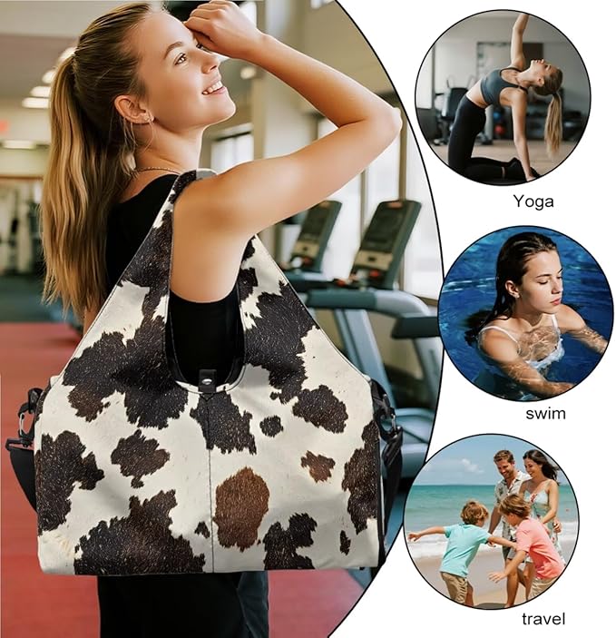 ZCFYGDX Yoga Gym Bag with Removable Adjustable Shoulder Strap, Shoe Compartment & Top Yoga Mat Holder 17.72x8.66x9.84in