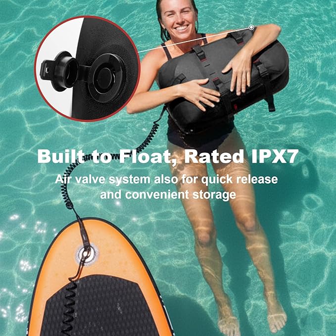 Airtight Waterproof Backpack 30L, Floating Dry Bag with Resin Zipper, IPX7 Gear Protection Large Capacity for Men, Kayaking, Paddle Boarding, Fishing, Travel, Surfing, Work, Outdoor Black