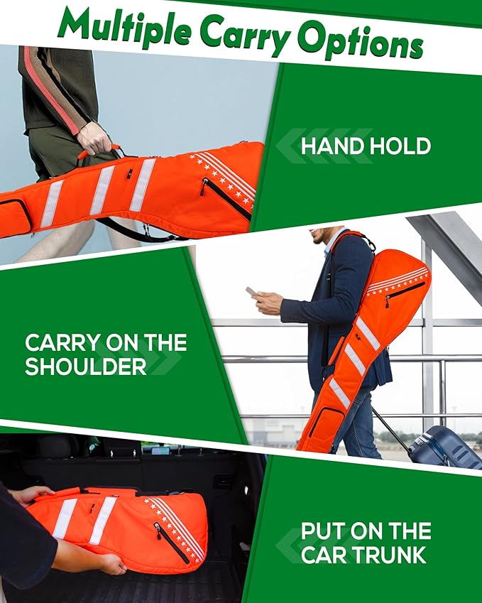 Big Teeth Golf Sunday Bag, Small Golf Bag Lightweight, Par 3 Golf Bag for A Few Clubs Driving Range, Practice with Carry Shoulder Strap Foldable Multi-Colour