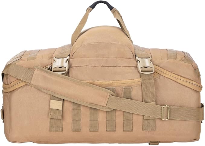 Travel Duffle Bag Gym Bag Duffle Bags with Weekend Overnight Bag for Outdoor Traveling Workout Deployment Sports (Coyote, 80L)