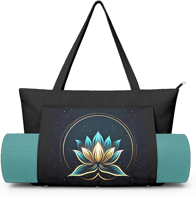 Adalore Women's Yoga Bag with Yoga Mat Carrier - Large Mat Pocket Fitness Tote for Pilates, Gym, Travel, Office & Beach