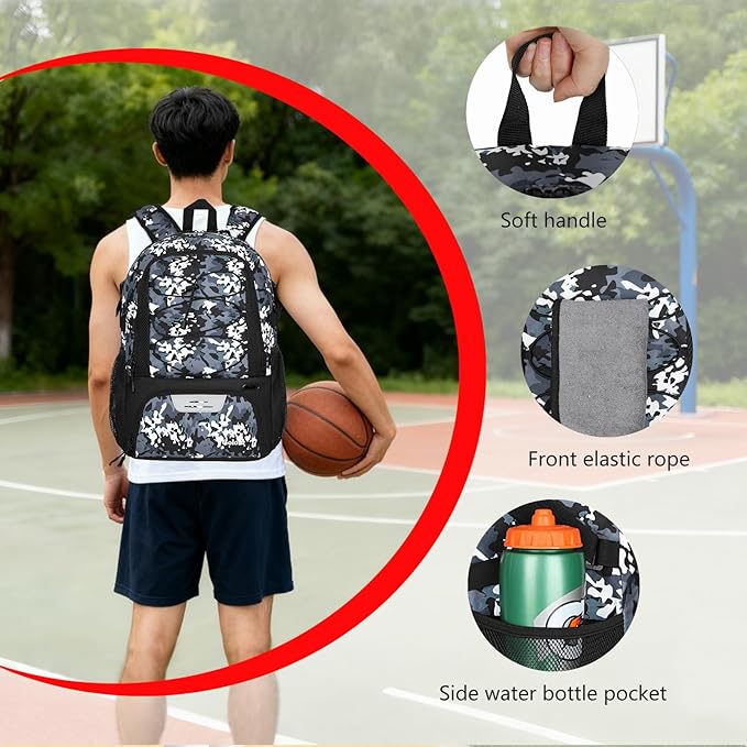 Goloni Basketball Backpack,Large Sports Bag with Ball Compartment & Shoe Compartment,Basketball Bag Fit Volleyball, soccer,Gym