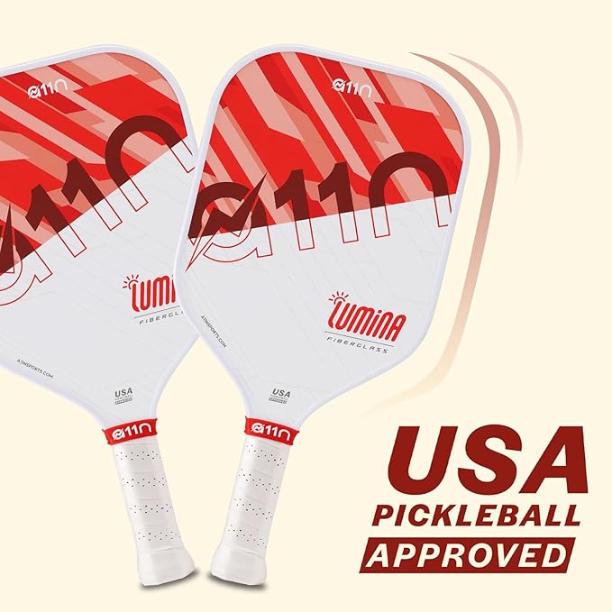 A11N Pickleball Paddles Set Fiberglass Surface Rackets with 4 Pickleball Balls and Pickleball Bag for Beginners - USAPA Approved