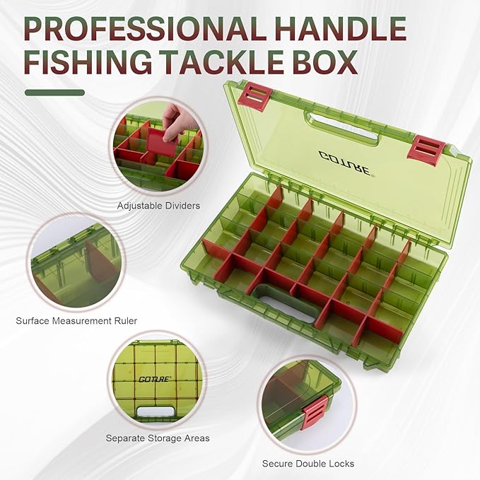 Goture OpenSide Fishing Sling Tackle Storage Bag with 3 3700 Tackle Boxes, Lightweight Fishing Backpack Storge Fishing Gear and Equipment - Green Bag for Fishing,Gift for men