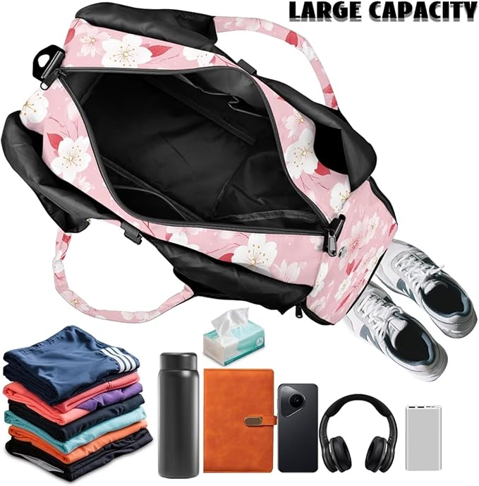 ZCFYGDX Yoga Gym Bag with Removable Adjustable Shoulder Strap, Shoe Compartment & Top Yoga Mat Holder 17.72x8.66x9.84in