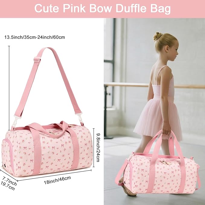 BTOOP Duffle Bag for Gym Sports Women Girls Workout Travel Bag Weekender with Shoe Compartment and Wet Pocket