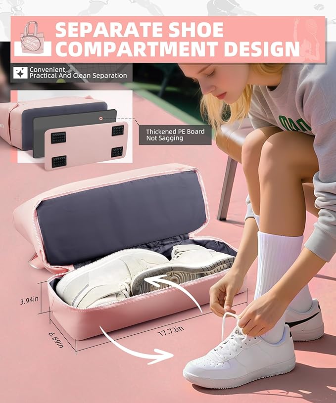 ARCFOX Tennis Racket Bag 2-in-1 Large Capacity Tennis Racket Backpack for Women and Men, Water-Resistant Lightweight Tennis Crossbody Bag for Pickleball Paddles, Badminton Squash Racquet