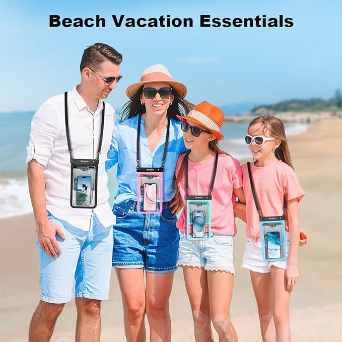 [Up to 10"] Large Waterproof Phone Pouch Bag - 2 Pack IPX8 Waterproof Phone Case for iPhone 17 16 15 Pro Max Galaxy S25 S24 Ultra, Touchscreen & Underwater Photography, Beach Cruise Travel Essentials