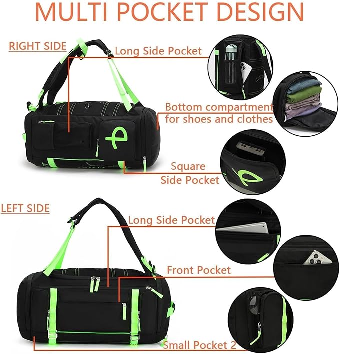 BE SMART 40L Extra Large Gym Backpack for Men, Big Gym Bag with Shoes Compartment, Waterproof Heavy Duty Duffel Bags, Men's Workout Backpacks for Outdoor Sport,Hiking,Camping,Travel