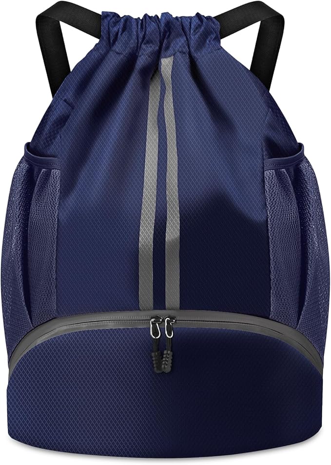 BROTOU Soccer Bags, Football Backpack, Volleyball Bag, Drawstring Backpack with Ball and Shoe Compartment, Football bags for Equipment Swim Gym Bag