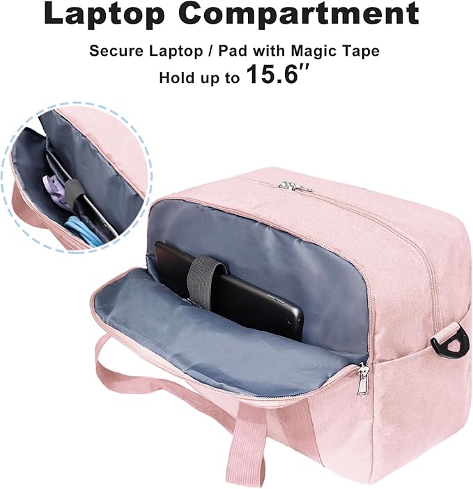 18" Small Carry on Bags for Airplanes with Laptop & Wet Compartment Underseat for Spirit Airlines Personal Item Travel Bag 18x14x8 in Duffle Gym Bag for Women Men