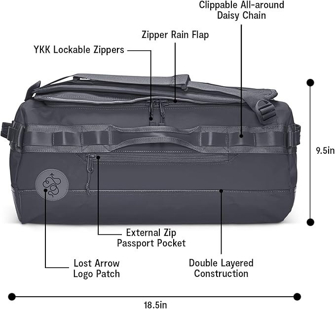 Baboon to the Moon Go-Bag Mini 32L – Detachable Straps, Small Duffle Bag for Travel, Gym Bag for Women, Mens Travel Bag, Duffel Bags for Traveling, Travel Duffel Bags for Women (Grey)